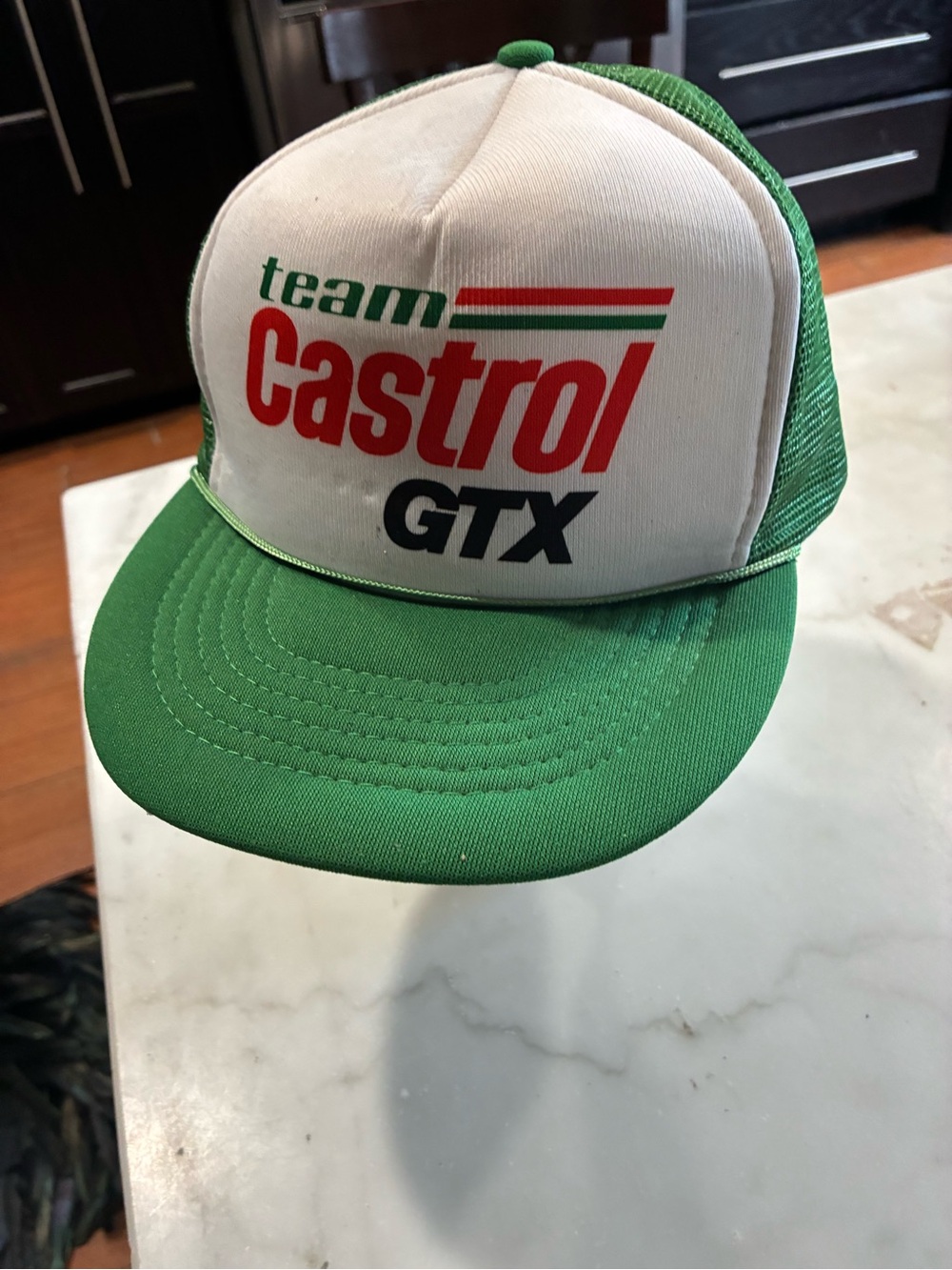 Vintage Team Castrol GTX Racing Trucker Snapback Hat Cap Drag Racing